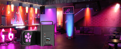 U'King 4PCS 6x18W 6IN1 RGBAW+UV Par Light with Bag DMX Remote Control WiFi Par Light Wireless LED Stage Light for DJ Bar Party