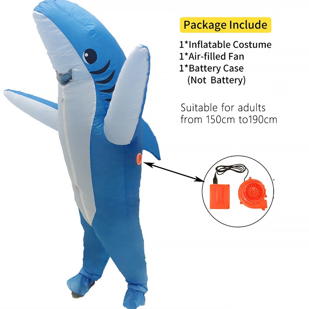 Shark Inflatable Clothing Adult Body Fun Summer Beach Mischief and Funny Role Playing, Lightweight and Breathable Design