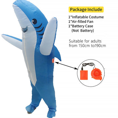 Shark Inflatable Clothing Adult Body Fun Summer Beach Mischief and Funny Role Playing, Lightweight and Breathable Design
