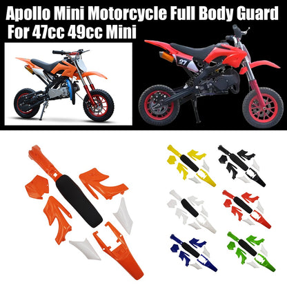 7 Cores Moto Apollo Infantil Bicicleta de Trilha Minimoto Acessórios Plásticos Carenagem Para-lamas Assento Almofada Kit Carroceria
