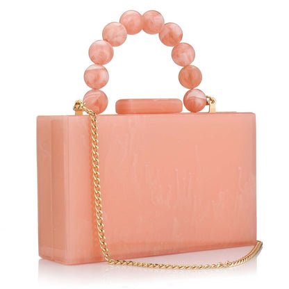 Acrylic Handbag Casual Trend Small Square Bags Women Clutches Wedding Party Dating Lady Trendy Evening Bags Chain Shoulder Bag
