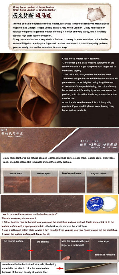 High Quality Genuine Leather Men Briefcase Business bag Crazy Horse Leather Large 17"inch Laptop Bag male Portfolio Office Case