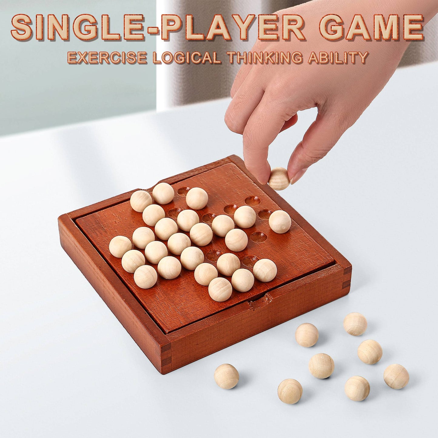 AIUAZA Wooden Independent Single Noble Chess Children's Educational Desktop Game Classical Peg Solitaire Toys Wholesale