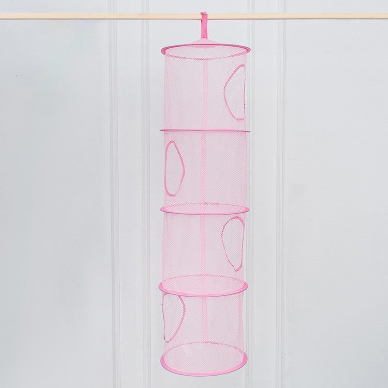 4-Layer Hanging Mesh Toy Storage Bag Foldable Organizing Mesh Suitable for Storing Toys Gloves Hats Socks and Other Items