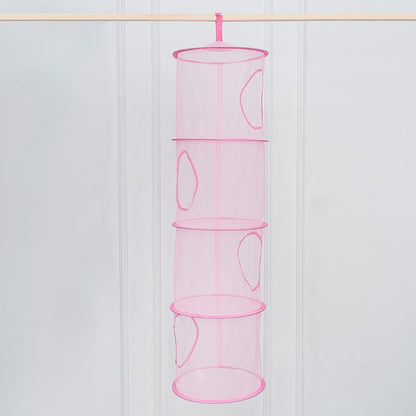 4-Layer Hanging Mesh Toy Storage Bag Foldable Organizing Mesh Suitable for Storing Toys Gloves Hats Socks and Other Items