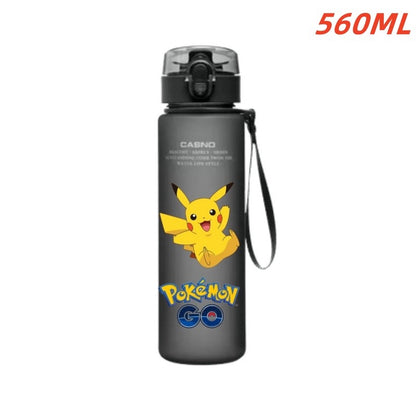 Copo de água Pokémon de 560ML, anime portátil, infantil, fofo Pikachu Gengar, garrafa de água de plástico para esportes ao ar livre, grande capacidade, presentes