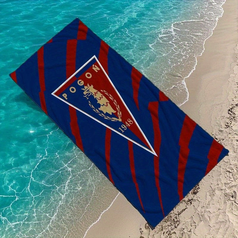 1pc Oversized Thick Beach Towel with Pogon Szczecin Logo Ultra-Fine Fiber, Super Soft & Highly Absorbent,