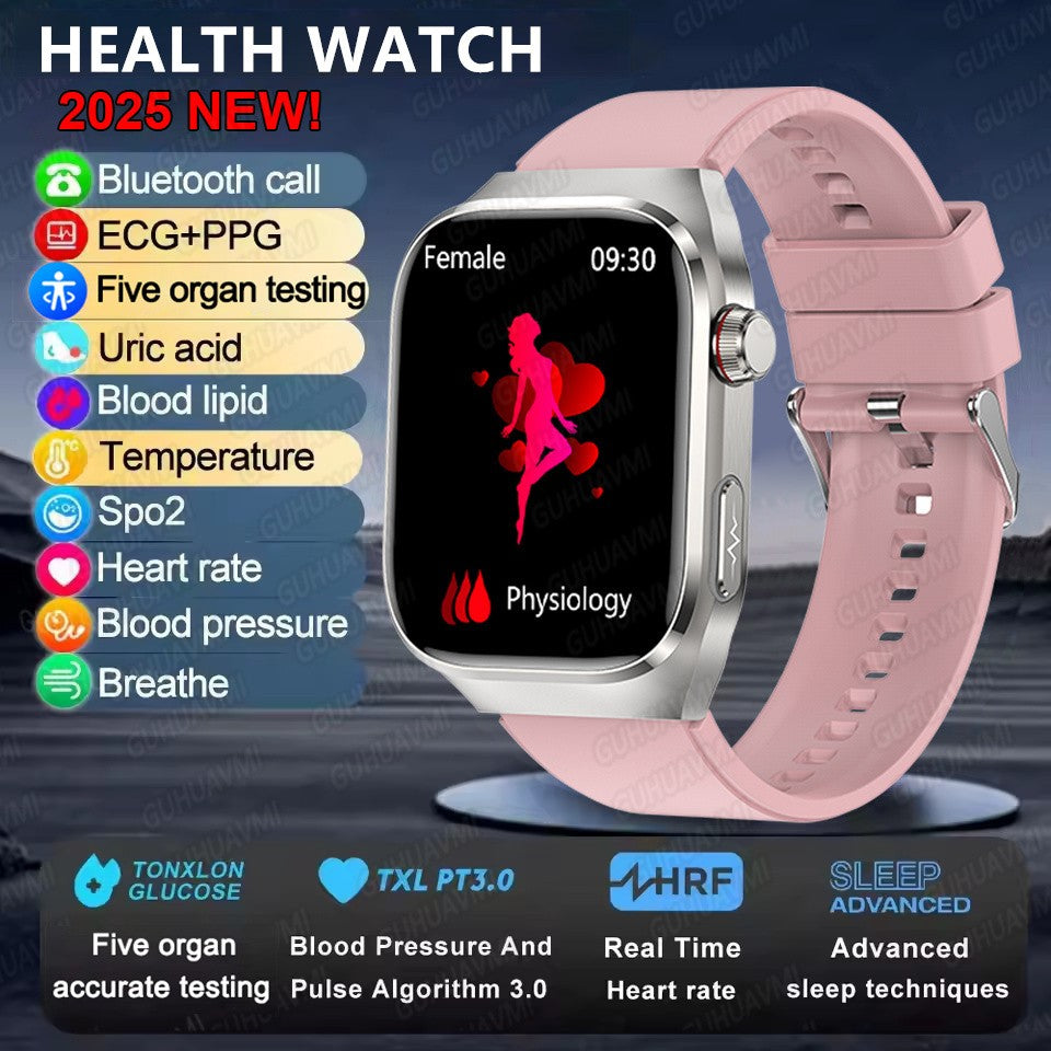 2025Novo Micro Exame Físico Smartwatch Para Homens Ácido Úrico Gordura Corporal Relógios de Saúde de Cinco Órgãos Chamada Bluetooth SmartBracelet