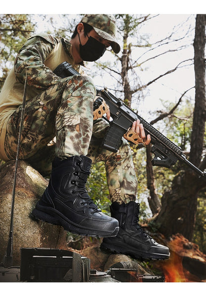Botas masculinas de caminhada, combate ao ar livre, táticas casuais, versáteis e da moda