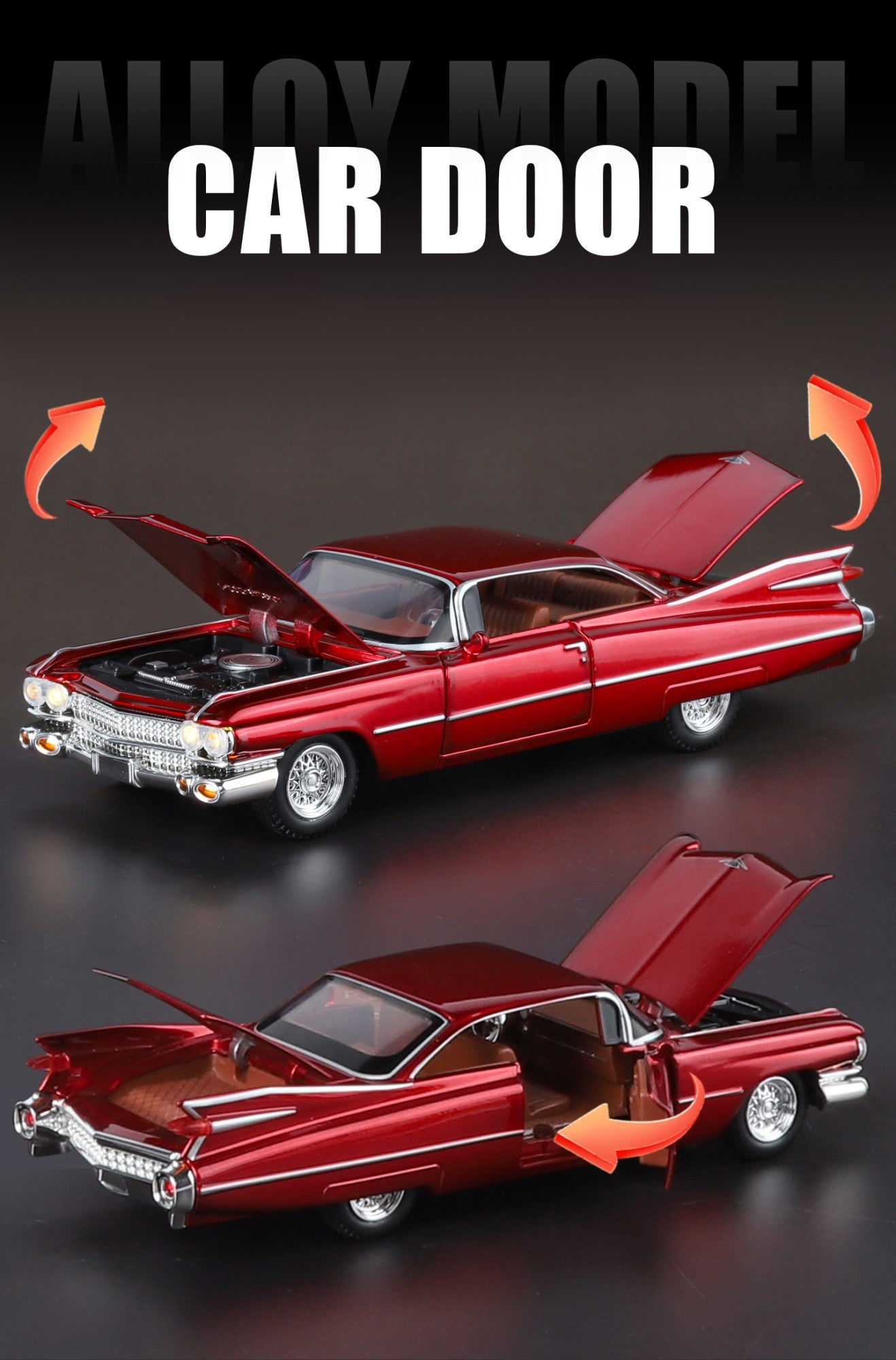 1:32 Cadillac Eldorado Biarritz Carro Clássico Retrô Liga Metálica Diecast Modelo de Carro Veículo em Miniatura Alta Simulação Presente Namorado