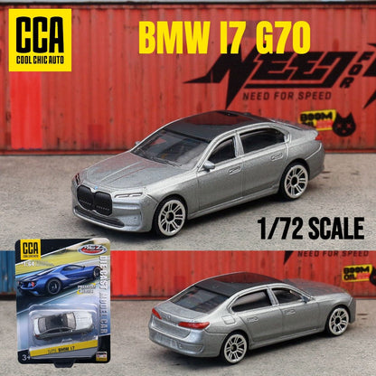 1/72 BMW THE I7 Toy Car Model CCA MSZ 1:64 Diecast Vehicle Miniature Free Wheels Collection Suitable for Hot Wheels Gift Kid
