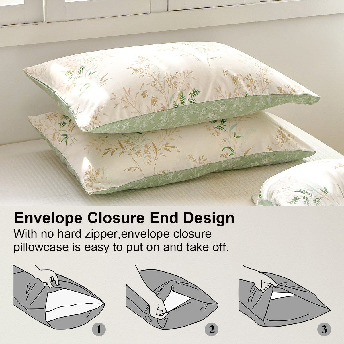 3pcs Elegant Floral Tea Art Print Duvet Cover Set? Soft Skin-Friendly Bedding Set Includes 1 Duvet Cover And 2 Pillowcases