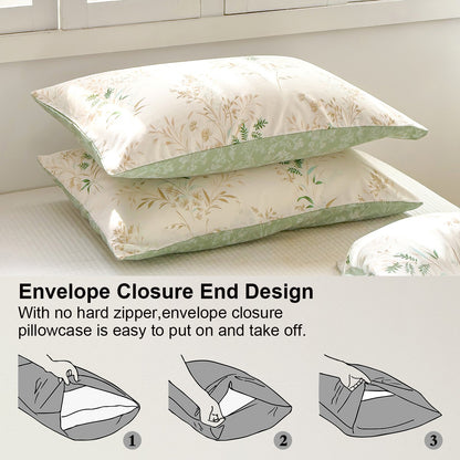 3pcs Elegant Floral Tea Art Print Duvet Cover Set? Soft Skin-Friendly Bedding Set Includes 1 Duvet Cover And 2 Pillowcases