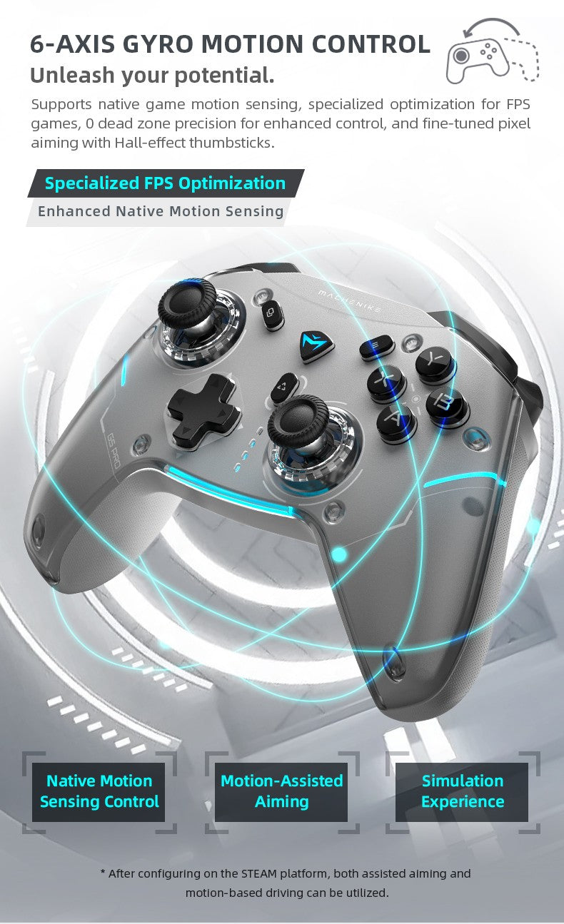 MACHENIKE G5Pro Max SE Gaming Controller With Charging Dock Optional Hall Effect Joysticks Triggers RGB Light Wireless Gamepad