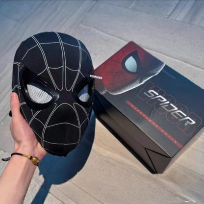 2026 Popular Breathable Spider Man Headset with Chin Operable Blink Touch Glowing Mask Miles Halloween Cosplay Boys Headgear Toy
