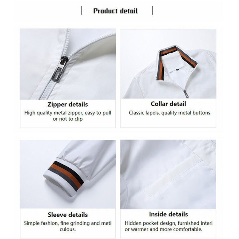 Spring And Autumn Fashion Stand-Up Casual Zipper Jacket High Quality Aviator Jacket Windproof Rainproof Outdoor Sports Jacket