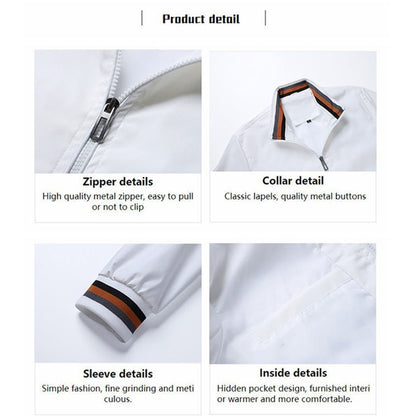 Spring And Autumn Fashion Stand-Up Casual Zipper Jacket High Quality Aviator Jacket Windproof Rainproof Outdoor Sports Jacket