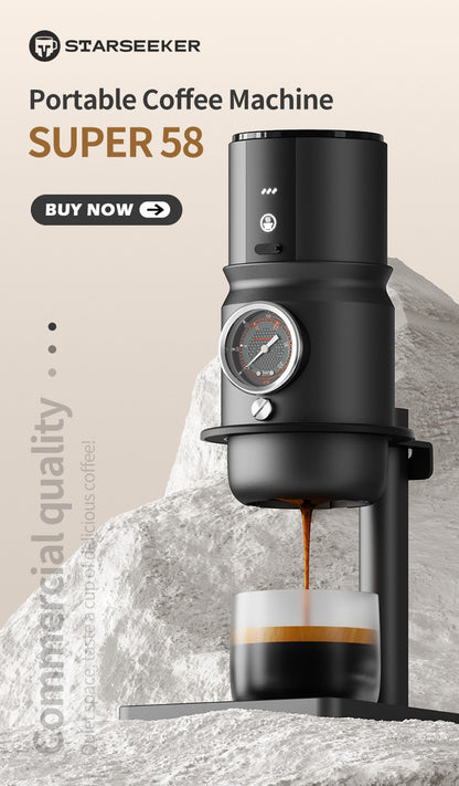 STARSEEKER Super58 Portable Electric Espresso Machine Travel Coffee Maker For Camping Car Coffee Maker With USB-C Bracket Tamper