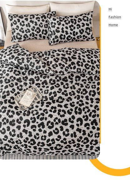 3pcs Leopard Print Duvet Cover Set, Soft Skin-Friendly Bedding Set Includes 1 Duvet Cover And 2 Pillowcases