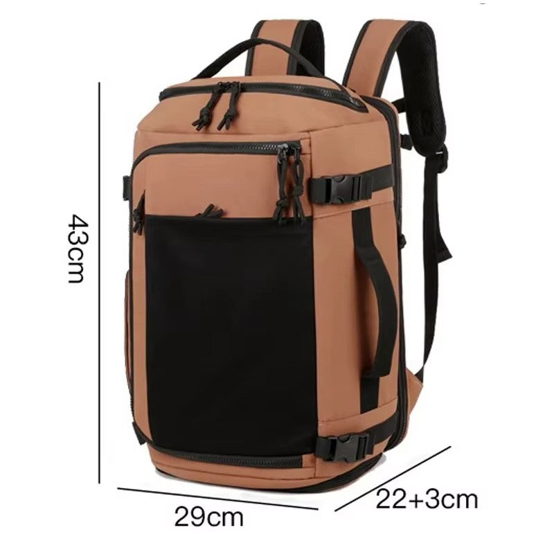 Mochila Unissex Estilo Executivo Moderno Grande Espaço Multifuncional Adequada para Malas de Rodinha Viagens Curtas Bolsa de Ombro Expansível
