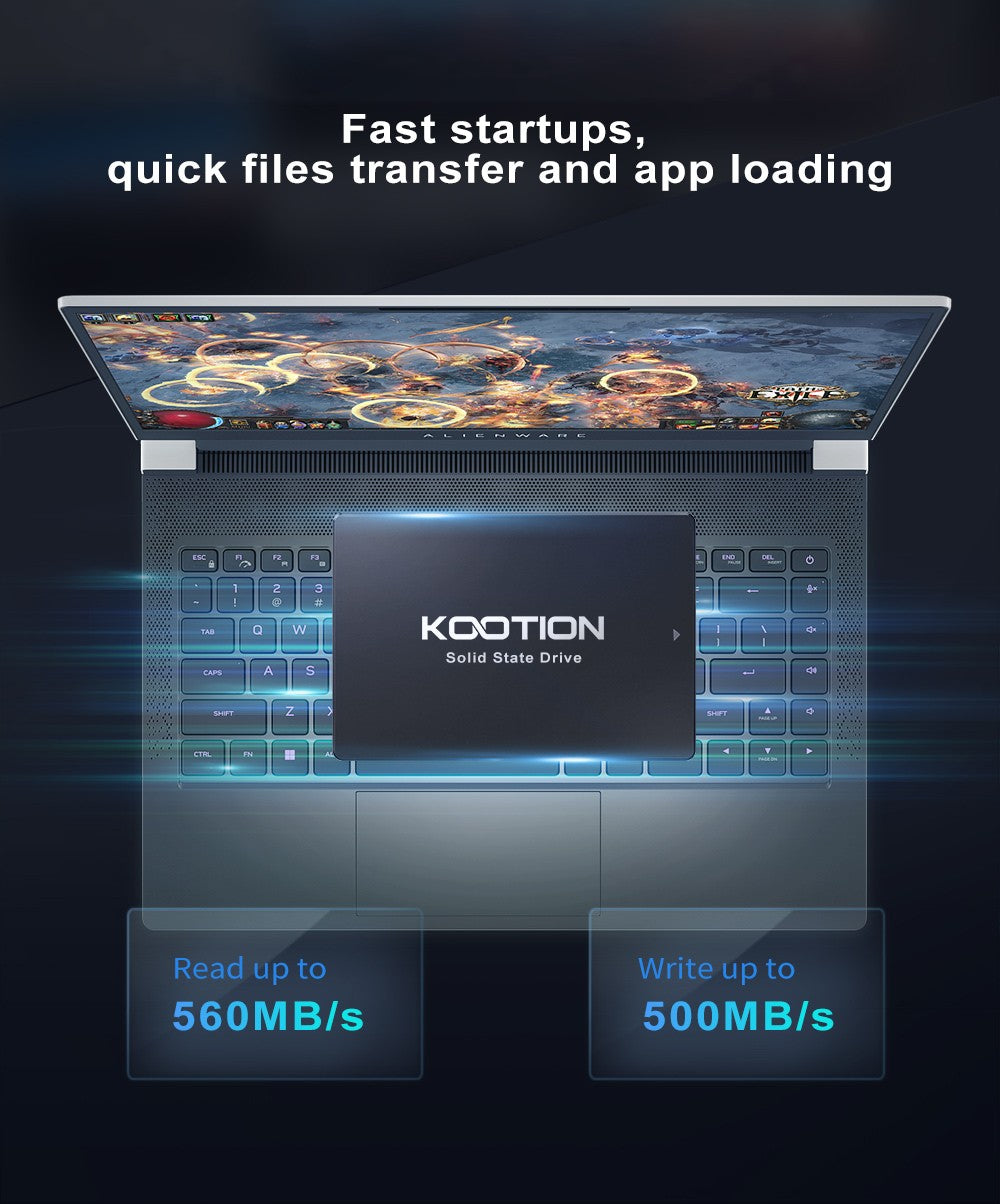 Unidade de Estado Sólido Interna KOOTION X12 2.5”SATA III 2TB 1TB 512GB 480GB 256GB 240B 128GB para PC Laptop Desktop
