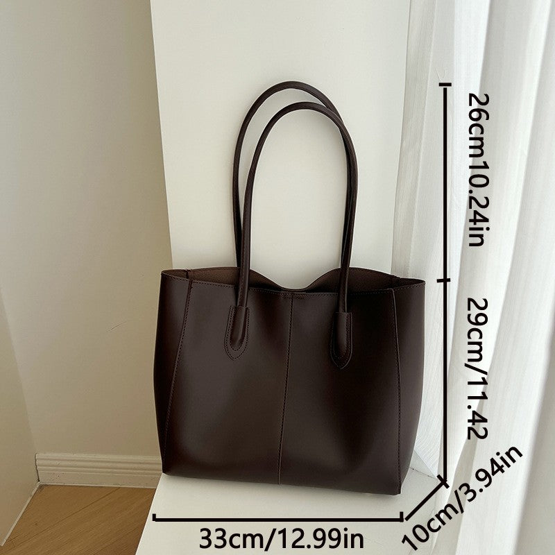 Vintage women's tote bag, new Korean version, large capacity, simple commuting bag,fashionable and versatile,single shoulder bag