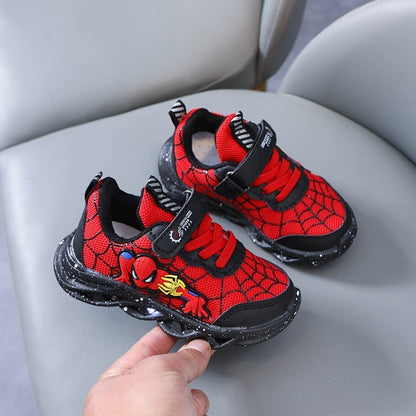 Popular Design Led Lighting Shoes Spring/autumn Baby Boys Sports Casual Shoes Fashion New Style Spider Man Children's Sneakers
