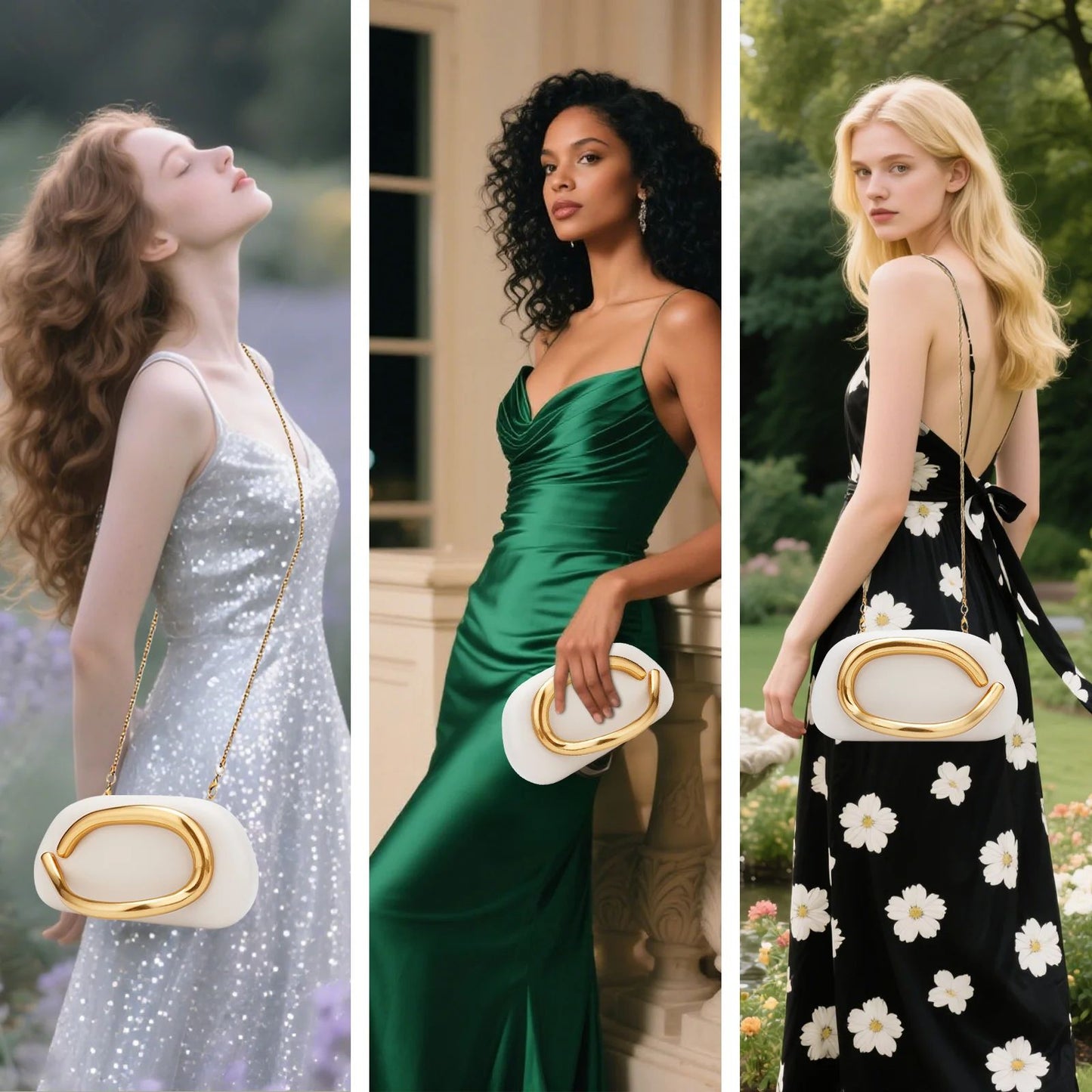 2025 Fashion Women Luxury Evening Banquet Clutch Bag Bride Metal Shoulder Wedding Purse Party Crossbody Day Closure Box Handbag