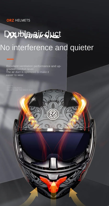 ORZ-103-Motorcycle helmet with exposed face, men's and women's semi full helmets, all season motorcycle large tail wing