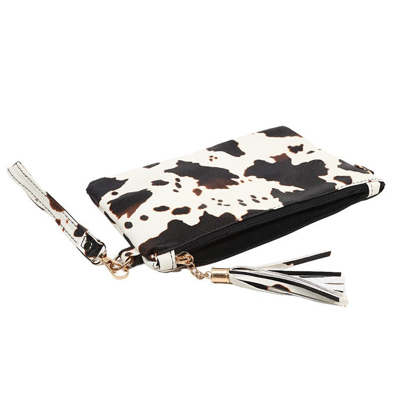 Women Handbag Clutch Leopard Print Cow Print Small Bag Purse Party Large Capacity Envelope Wristlet Bag PU Briefcase