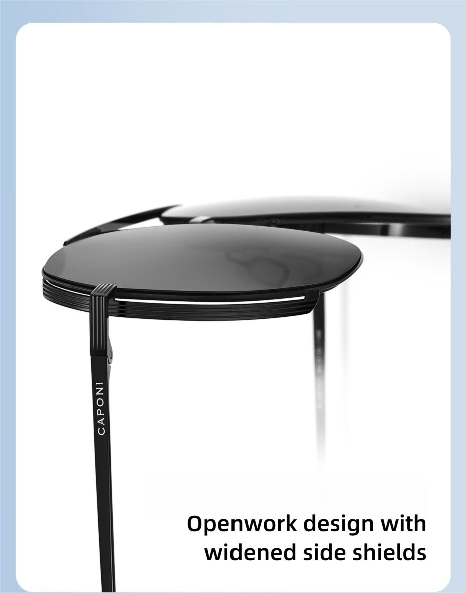 CAPONI Aviator Polarized Men Sunglasses Classic Double Bridge Designer Outdoor Sun Glasses Anti Glare UV400 Silver Shade CP35707