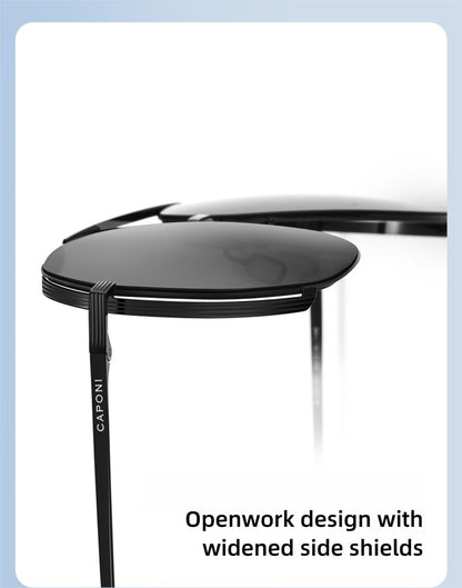 CAPONI Aviator Polarized Men Sunglasses Classic Double Bridge Designer Outdoor Sun Glasses Anti Glare UV400 Silver Shade CP35707