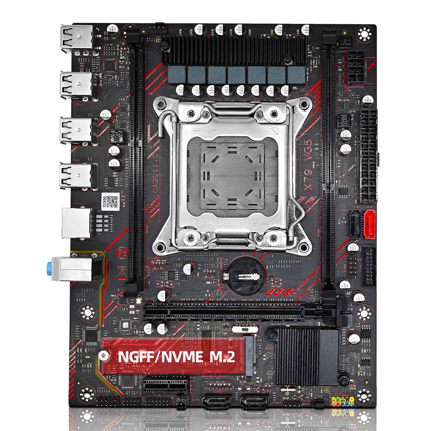 Kit Placa Mãe ZSUS X79 com Processador Intel LGA2011 Xeon E5 2630 V2 Memória RAM ECC DDR3 1*16GB Suporte Slot M.2 NVME