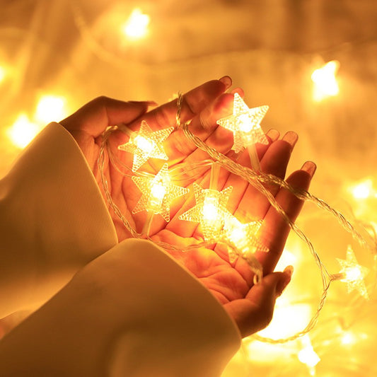 Battery Power Star Led Lights Garland Fairy String Christmas Outdoor Lamp Garden Bedroom Room Wedding Party Decoration