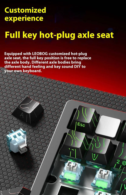 Leobog Hi75C Hi75 Hi75C Pro Kit de Teclado Mecânico Customizado de Alumínio Sem Fio para Jogos Bluetooth 2.4G Teclado Gamer com Hotswap com Fio