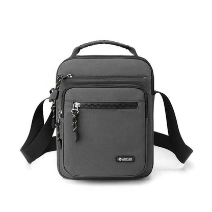 Men Multi-layer Shoulder Bag Fashionable Casual Lightweight Nylon Crossbody Bag for Daily Outing Commuting Small Handbag