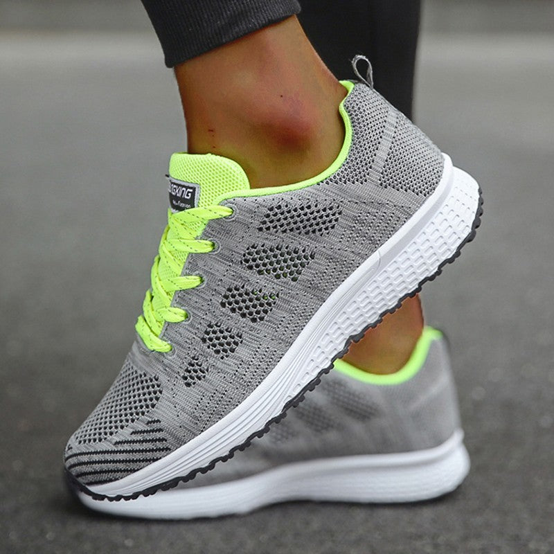 Women's Sneaker 2025 New Fashion Breathable Trainers Comfortable Sneakers Mesh Fabric Lace Up Women's Tennis Shoes For Women