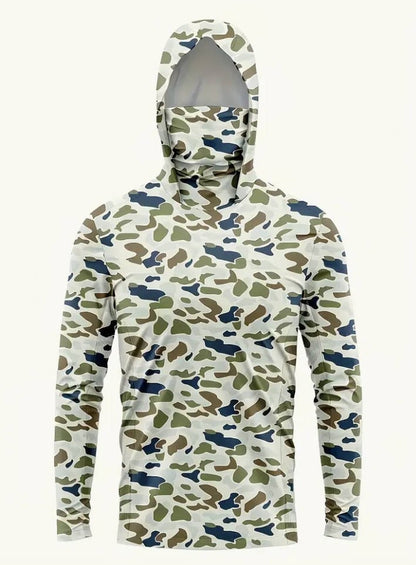 Roupas de Pesca Masculinas Camisa de Pesca com Capuz Manga Longa Camiseta de Pesca com Proteção UV
