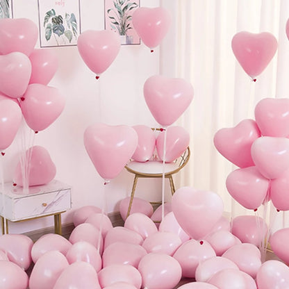 10/20/30/50pcs 12inch Macaron Heart-shaped Latex Balloon Helium Balloons Valentine's Day Wedding Birthday Party Decoration