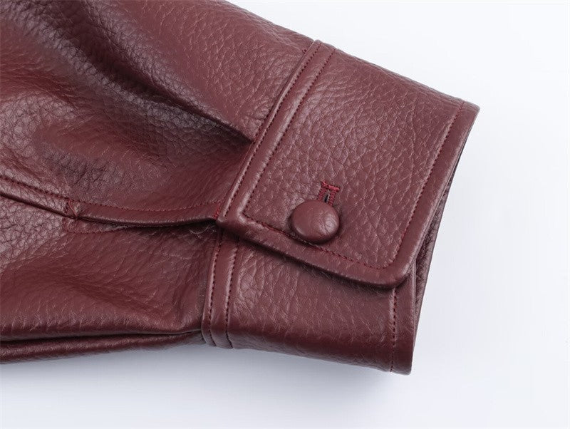 Women's Jacket Fall 2025 New Black Long Sleeve Pebble Faux Leather Jacket Motorcycle Style Personality Fashion