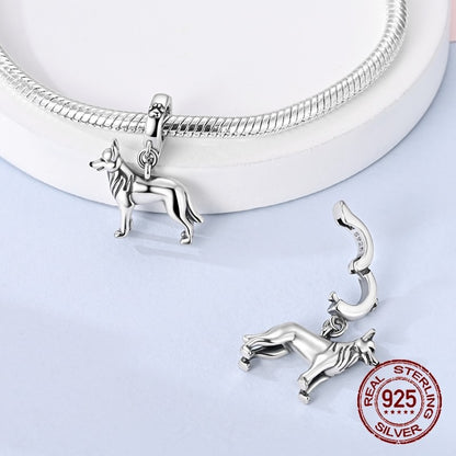 925 Sterling Silver Dog Charms French Bulldog Poodle German Shepherd Beagle Dachshund Pendants Fit Bracelets DIYJewelry Gift