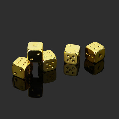 5PCS/1Set Metal Dice Golden/Silver/Bronze Funny Game Dice Six Sided Decider Board Game Acessorios 13mm