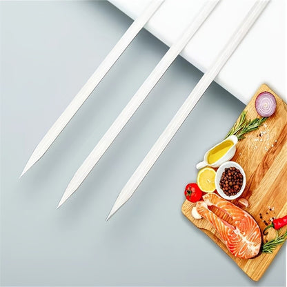 10Pcs Stainless Steel Barbecue Skewer Reusable BBQ Skewers Kebab Iron Stick For Outdoor Camping Picnic Tools Cooking Tools