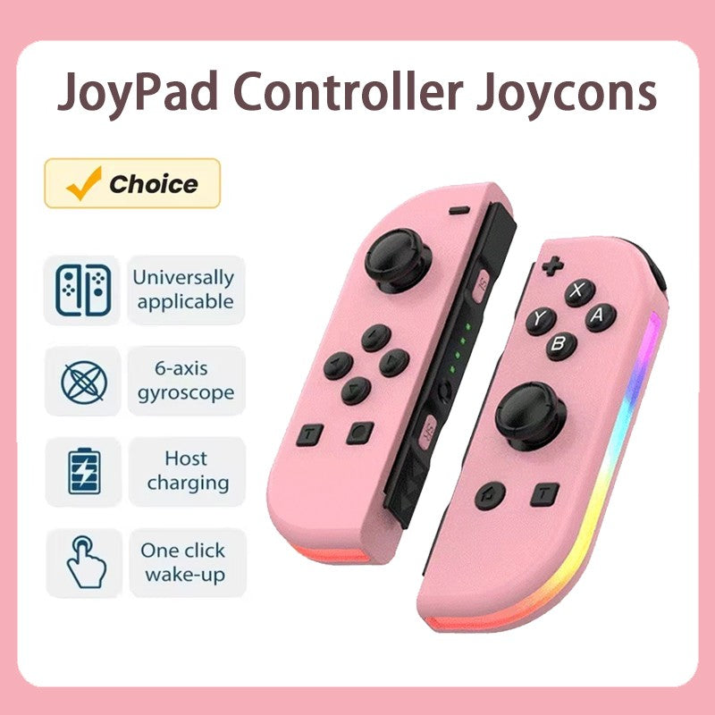 RGB LED Left & Right Joypad for NS Switch Controller BT 5.2 Joy-Con Gamepads Joystick with Dual Vibration for Switch/Lite/Oled