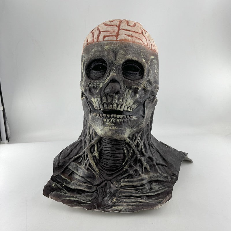 Halloween Scary Skull Mask Halloween Party Carnival Cosplay Prop Novelty Realistic Skull Latex Mask Evil Red Skull Headgear