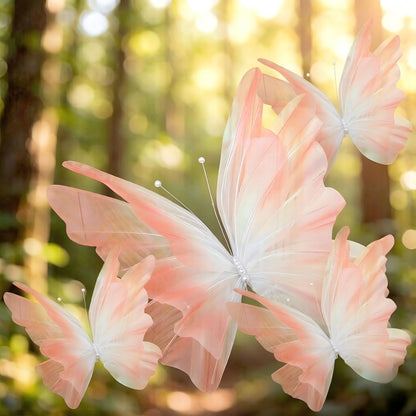 1/2/4pcs 50cm 3D Gradient Silk Butterfly,Wavy Petal Edge,Glitter Org Layered,for Wedding/Party/Photo Gift