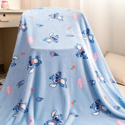 Disney Stitch Blanket Warm Flannel Blanket Pillowcase Office Nap Blanket Air Conditioning Blanket Student Blanket Bed Sheet