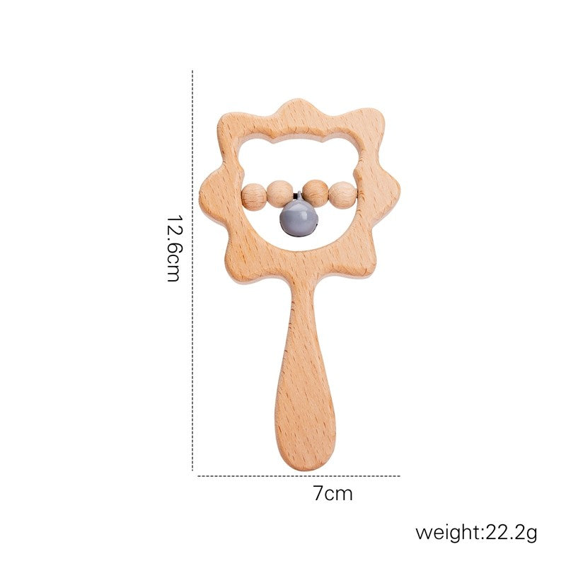 Baby Wooden Koala Hand Rattles Teether Toys Wooden Ring Montessori Toys Owl Shape Musical Rattle  for Baby Gifts Teething Toys