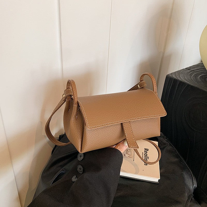 New Retro Pillow Bag Simple Solid Color Versatile Personality Single Shoulder Crossbody Bag Fashionable Niche Women's Bag