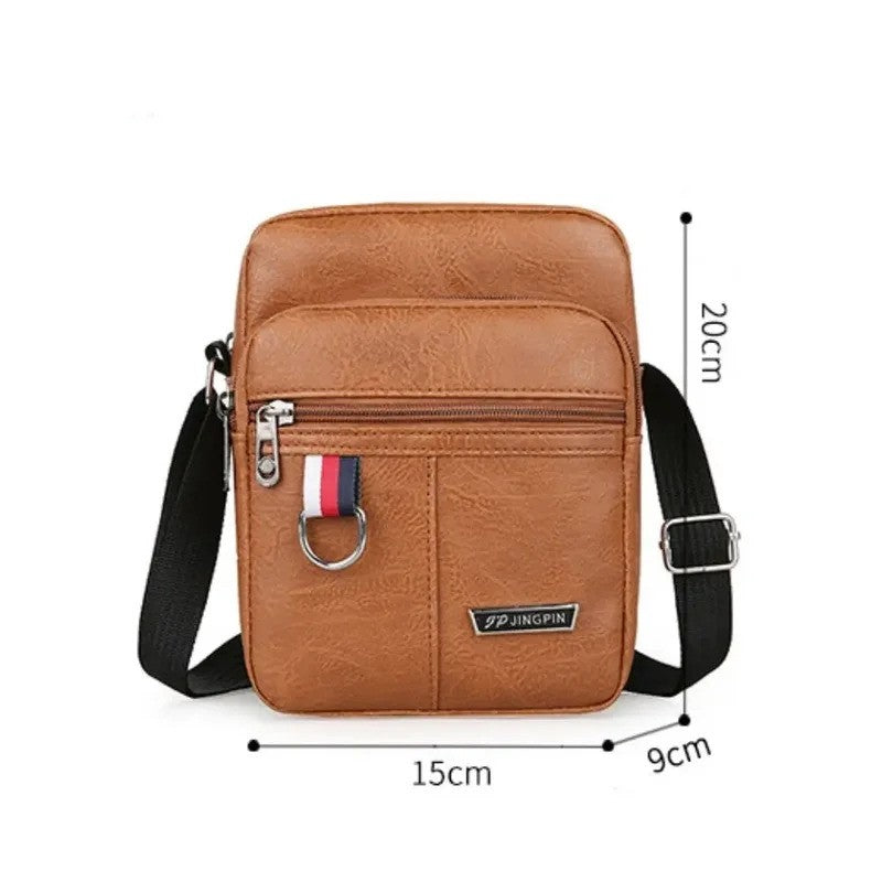Crossbody Bag Men's High Quality PU Leather Shoulder Bag Large Capacity Chest Bag Fashion Casual Solid Color Crossbody Bag